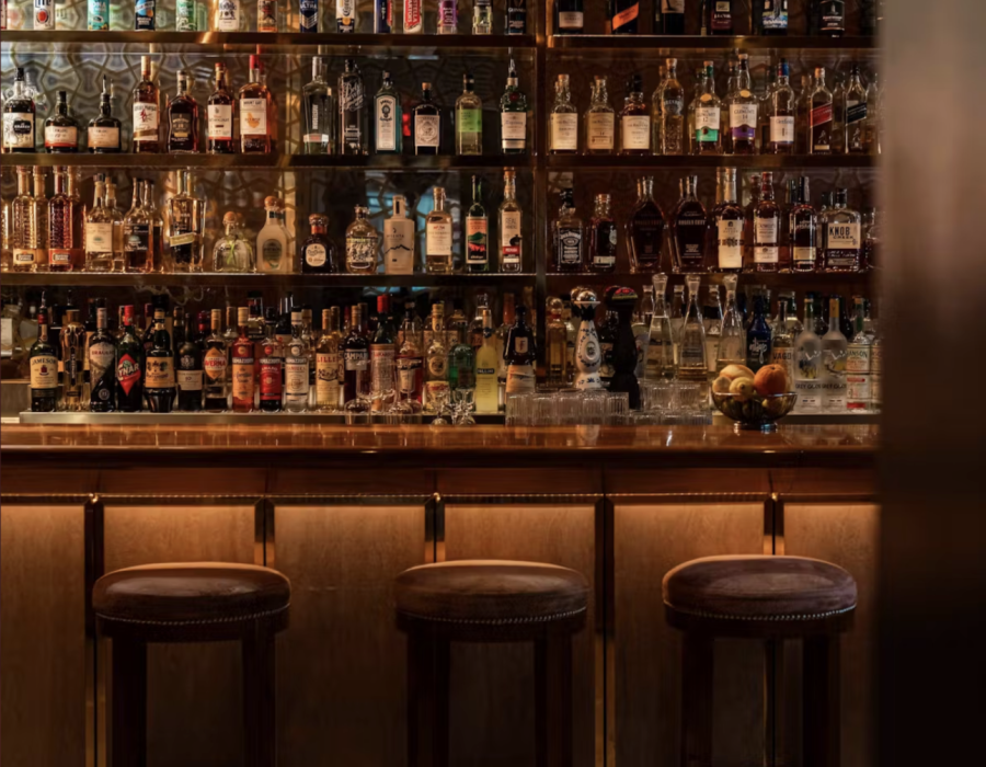 moody dark bar setting